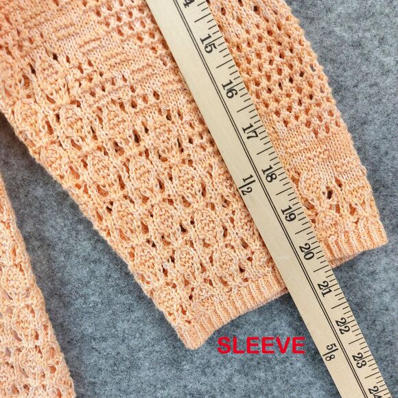 Chicos Sweater Sz XL Pullover Open Knit Crochet Lightweight Boho Chic Lagenlook - Picture 6 of 10